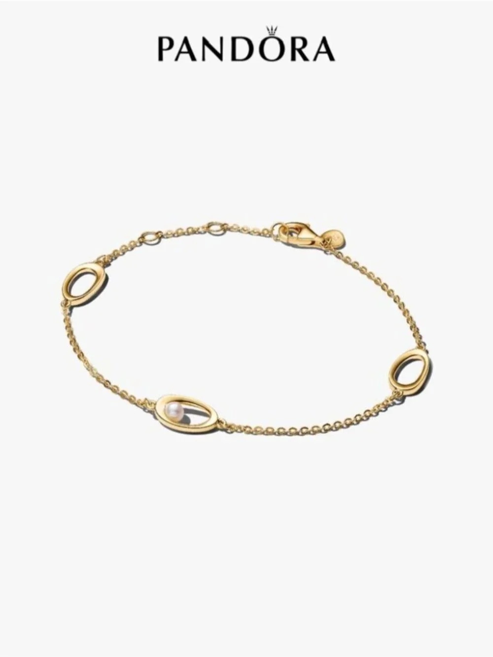 Pandora Gold Pearl Link Bracelet